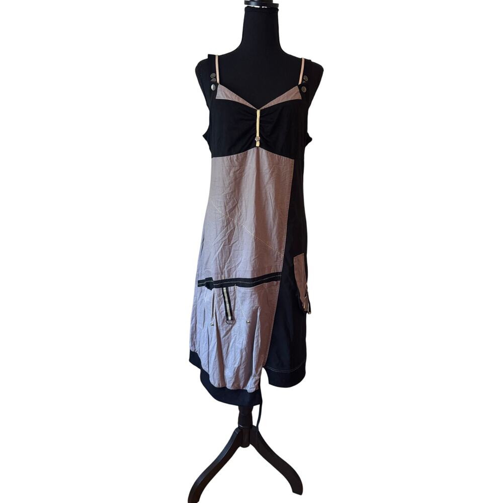 HENDI Grey Black Sleeveless Dress Size Medium